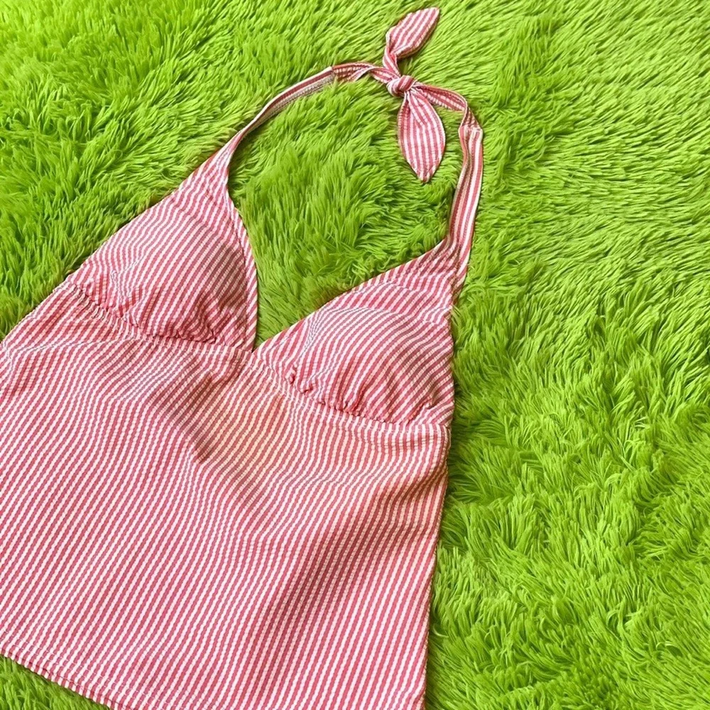 Peaches n’ cream sucker halter tankini set by Isaac Mizrahi - Picture 3 of 4
